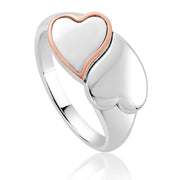 Clogau Cwtch Double Heart Sterling Silver Ring, 3SCWT0185