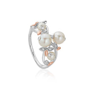 Clogau Lily Of The Valley Sterling Silver Pearl Ring, 3SLYV0295