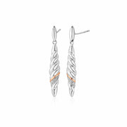 Clogau Lover's Twist Sterling Silver White Topaz Drop Earrings, 3SLTW0656