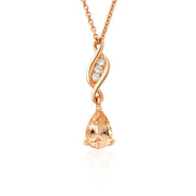 Clogau Past Present Future 1854 18ct Gold Diamond Morganite Necklace, 1854PPF0353