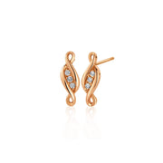 Clogau Past Present Future 1854 18ct Gold Diamond Stud Earrings, 1854PPF0352