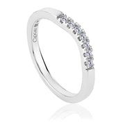 Clogau Past Present Future 18ct White Gold 0.14ct Diamond Wedding Ring, 18WEDWS