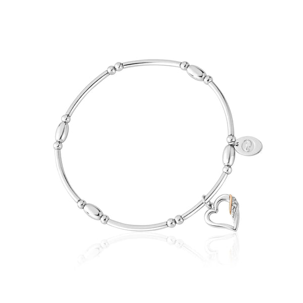 Clogau Past Present Future Heart Sterling Silver Affinity Bracelet, 3SPPF0646