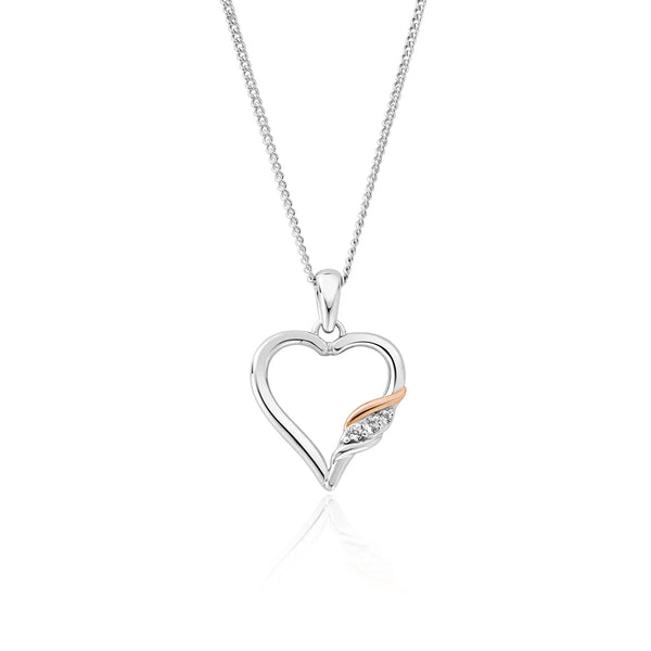 Clogau Past Present Future Heart Sterling Silver Necklace, 3SPPF0647