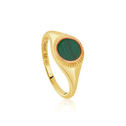 Clogau Reflections Of Padarn 9ct Gold Malachite Ring, GMCH0355