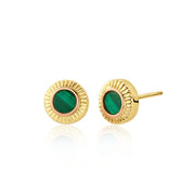 Clogau Reflections Of Padarn 9ct Gold Malachite Stud Earrings, GMCH0356