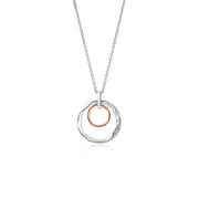 Clogau Ripples Double Hoop Sterling Silver White Topaz Pendant