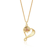 Clogau St Davids Daffodil Heart 9ct Gold Diamond Pendant GDFF0059