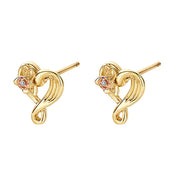 Clogau St Davids Daffodil Heart 9ct Gold Diamond Stud Earrings GDFF0057