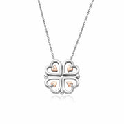 Clogau Tree Of Life Sterling Silver Heart Clover Necklace, 3STOL0623