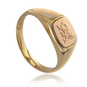 Clogau Welsh Dragon 9ct Yellow Gold Signet Ring, CMG80