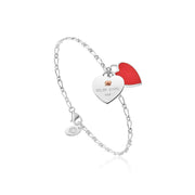 Clogau Welsh Heart Sterling Silver Red Enamel Bracelet, 3SWRU0659
