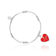 Clogau Welsh Heart Sterling Silver Red Enamel Affinity Bracelet, 3SWRU0660
