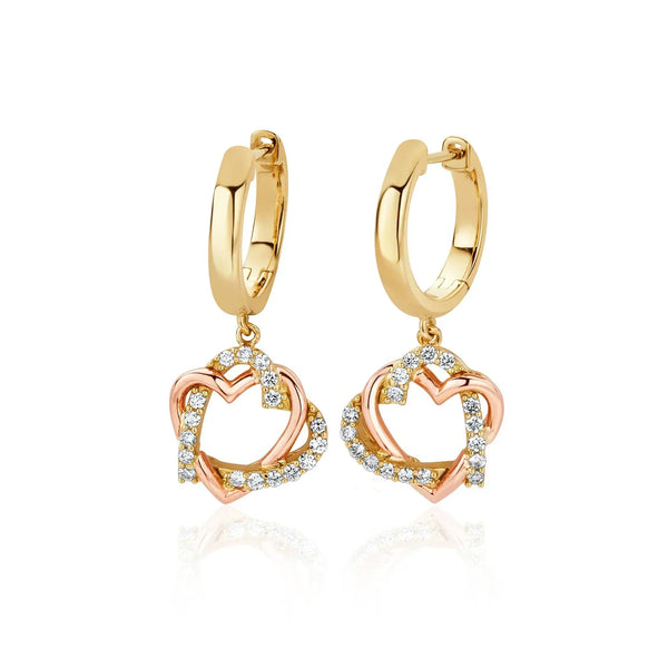 Clogau Always in My Heart 18ct Gold Diamond Earrings 18GAMH0311