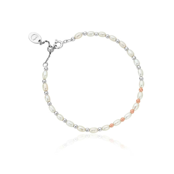 Clogau Welsh Beachcomber Sterling Silver Freshwater Pearl Adjustable Bracelet 3SBCH0629