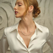 Clogau Welsh Beachcomber Sterling Silver Freshwater Pearl Necklace D