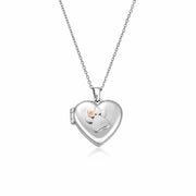 Clogau Paw Print Heart Sterling Silver Locket 3SPWP0617