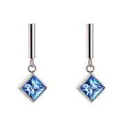 Coeur De Lion Brilliant Square Light Blue Drop Earrings, 6006210741
