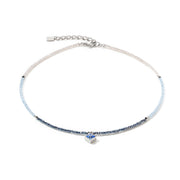 Coeur De Lion Brilliant Square Silver Light Blue Necklace, 6006100741