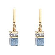 Coeur De Lion GeoCUBE Iconic Precious Light Blue Drop Earrings, 4605210720