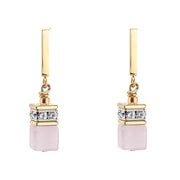 Coeur De Lion GeoCUBE Iconic Precious Light Rose Drop Earrings, 4605211920