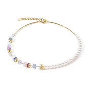 Coeur De Lion GeoCUBE Precious Fusion Pearls Pastel Necklace, 5086101522