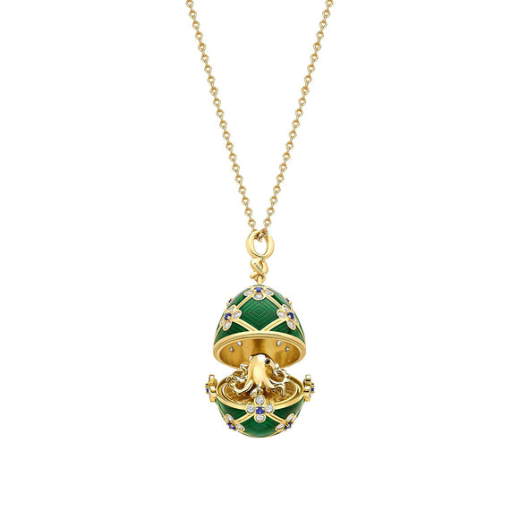Faberge X 007 Special Edition 18ct Yellow Gold Guilloche Octopussy Egg Surprise Locket