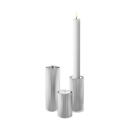 Georg Jensen Bernadotte Stainless Steel Tealight Taper Candle Three Piece Set, 10019290