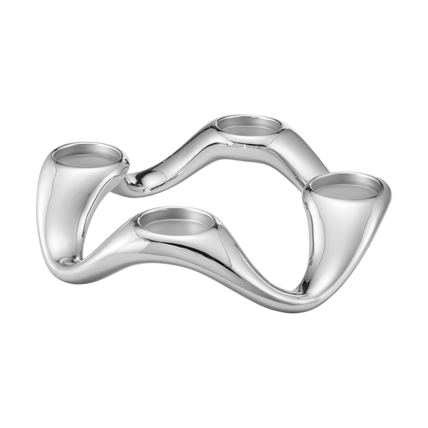 Georg Jensen Cobra Stainless Steel Round Candle Holder, 10019313
