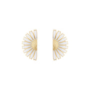 Georg Jensen Daisy 18ct Yellow Gold Plated Sterling Silver White Enamel Earrings
