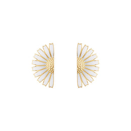 Georg Jensen Daisy 18ct Yellow Gold Plated Sterling Silver White Enamel Earrings