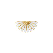 Georg Jensen Daisy 18ct Yellow Gold Plated Sterling Silver White Enamel Half Flower Brooch