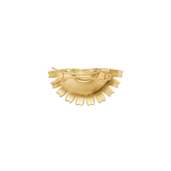 Georg Jensen Daisy 18ct Yellow Gold Plated Sterling Silver White Enamel Half Flower Hair Clip