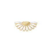 Georg Jensen Daisy 18ct Yellow Gold Plated Sterling Silver White Enamel Half Flower Hair Clip, 20001552