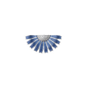 Georg Jensen Daisy Sterling Silver Blue Enamel Half Flower Brooch, 20001549