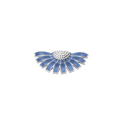Georg Jensen Daisy Sterling Silver Blue Enamel Half Flower Hair Clip, 20001548