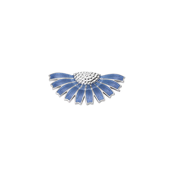 Georg Jensen Daisy Sterling Silver Blue Enamel Half Flower Hair Clip, 20001548