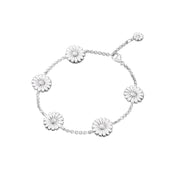 Georg Jensen Daisy Sterling Silver White Enamel Bracelet, 20001536