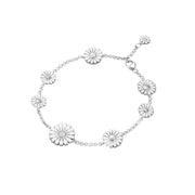 Georg Jensen Daisy Sterling Silver White Enamel Bracelet, 20001537
