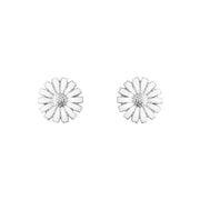 Georg Jensen Daisy Sterling Silver White Enamel Stud Earrings