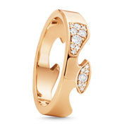 Georg Jensen Fusion 18ct Rose Gold Diamond Pave End Ring AA, 20001065.