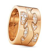 Georg Jensen Fusion 18ct Rose Gold Diamond Pave Three Piece Ring AA Centre AB, Fusion-20001065-20001067-20001066.
