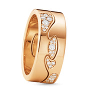 Georg Jensen Fusion 18ct Rose Gold Diamond Pave Two Piece Ring AA AB, Fusion-20001065-20001066.