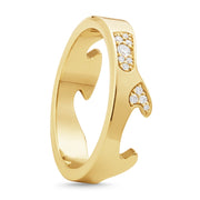 Georg Jensen Fusion 18ct Yellow Gold Diamond Pave End Ring AB, 20001060.