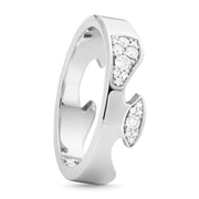 Georg Jensen Fusion 18ct White Gold Diamond Pave End Ring AA, 20001062