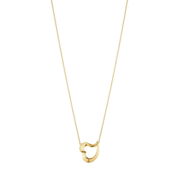Georg Jensen Hearts of Georg Jensen Love Leaf 18ct Yellow Gold Necklace, 20001068.