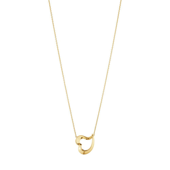 Georg Jensen Hearts of Georg Jensen Love Leaf 18ct Yellow Gold Necklace, 20001068.