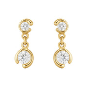 Georg Jensen Mercy 18ct Yellow Gold 0.40ct Diamond Double Solitaire Earrings 20001428