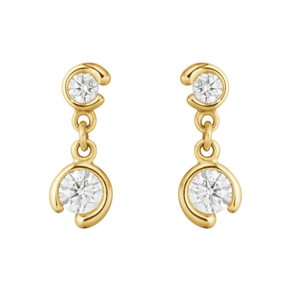 Georg Jensen Mercy 18ct Yellow Gold 0.40ct Diamond Double Solitaire Earrings 20001428