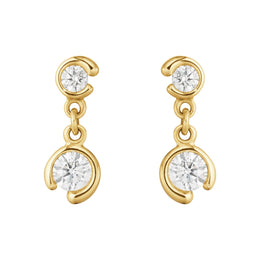 Georg Jensen Mercy 18ct Yellow Gold 0.40ct Diamond Double Solitaire Earrings 20001428